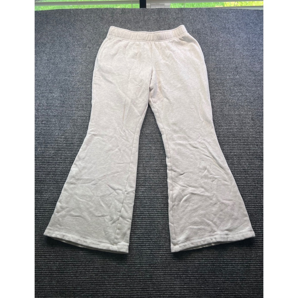 Wild Fable Oatmeal Heather Flare Leg Fleece Sweatpants Pockets Athleisure Small